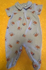 Disney Baby Pooh  Tigger Short Sleeve Footed Sleeper Romper Blue Newborn