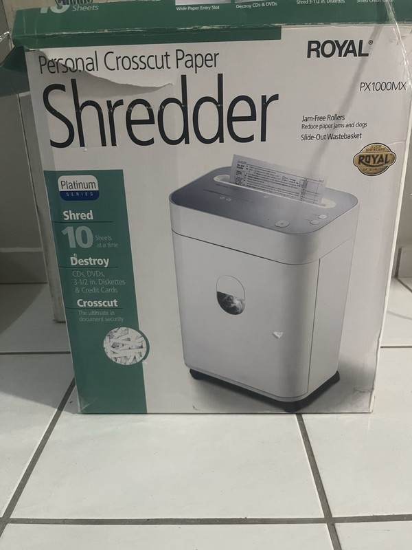 ROYAL PX1000MX Personal Crosscut Paper Shredder, Model PX1000MX MPN PX1000MX