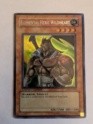 Yugioh Elemental Hero Wildheart GSE-EN001 Limited Secret Rare Foil Card - MP