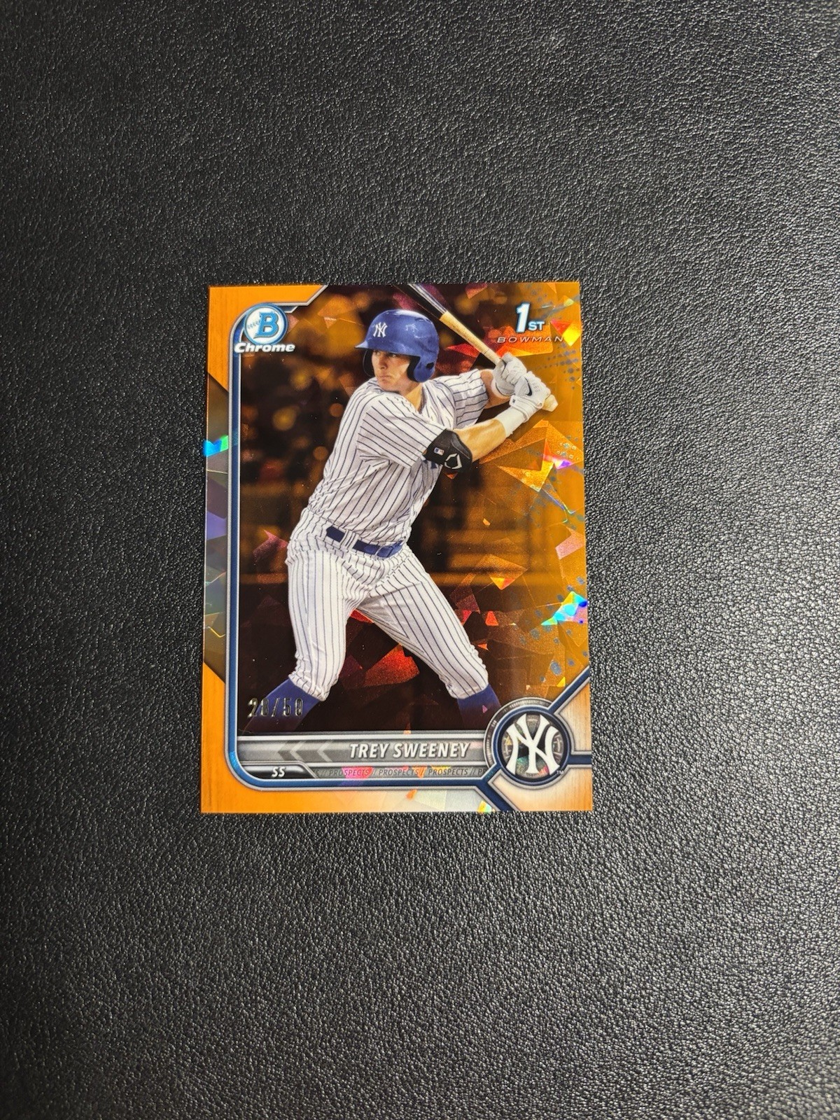 2022 Bowman Chrome Trey Sweeney #23/50 Orange Sapphire 1st Tigers Yankees