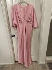 birdy grey Bubblegum pink dress matte satin Xxl