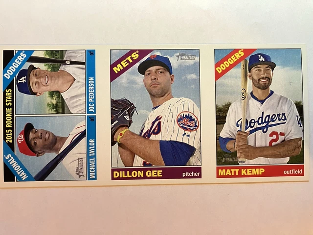 2015 Topps Heritage Ad Ad Ad Advertising Panel (Kemp, Gee, Taylor, Pederson)