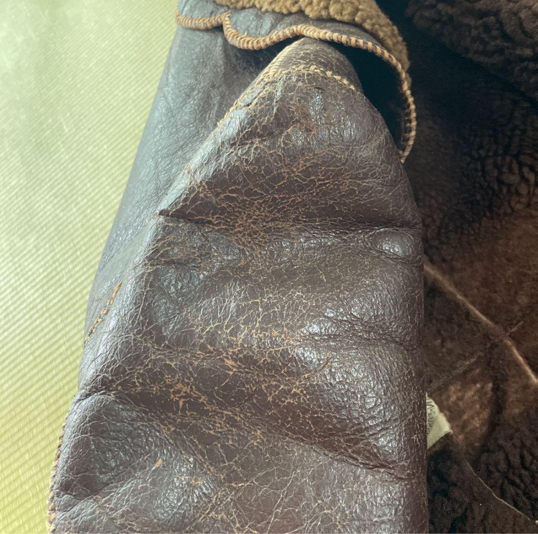 Super rare! 50s HERMES Hermes! Brown leather shearling coat image 7