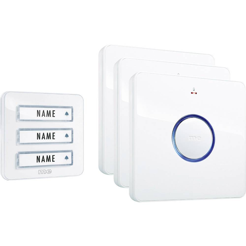 Sonnette sans fil m-e modern-electronics 41097 carillon de porte blanc