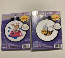 Dimensions Learn a Craft Bumble Bee  Perky Puppy Counted Cross Stitch Kits NEW