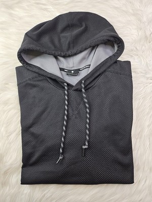 Nike Football Mens L Hoodie Black Gray Mesh EUC  