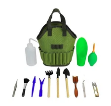 14-Piece Gardening Tool Set with Tote for Succulents, Herbs, and Bonsai Plants