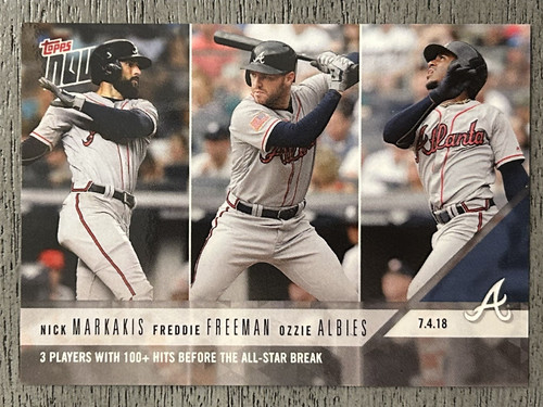 2018 Topps Now 413 Freddie Freeman / Nick Markakis / Ozzie Albies