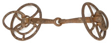 Antique Cast Iron Horse Snaffle Bit Style Mullen Jointed Mouthpiece 1900s