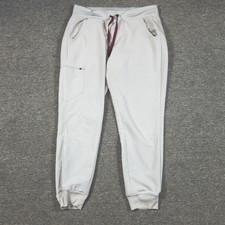 FIGS Scrub Jogger Men's Medium Light Gray Drawstring Elastic Waist Tapered Leg