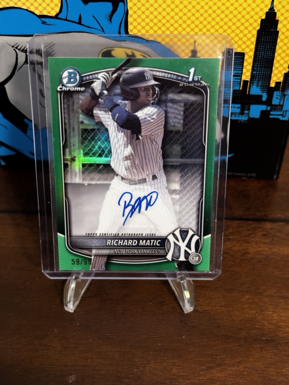 2025 Richard Matic 1st Bowman Chrome Auto True Green /99 Yankees