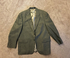 Chaps Ralph Lauren Men's Gray/Black Houndstooth Sport Coat 44R 2-Button Notch