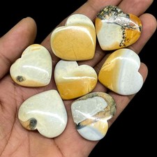 7 Pcs Natural Maligano Jasper 25-28mm Heart Shape Pendant Size Loose Gemstones