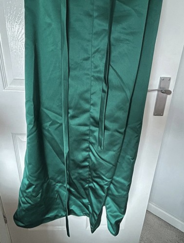 Satin Bottle Green Strapless Corseted Long Length Bridesmaid/Formal Dress - Picture 11 of 12