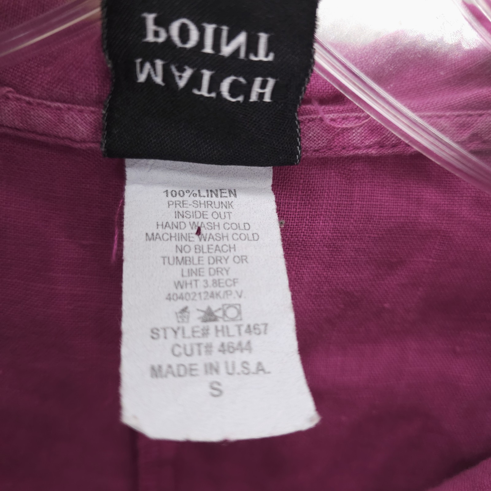 MATCH POINT Pink 100% Linen Cowl Neck Tunic Top HLT467 Lagenlook SMALL