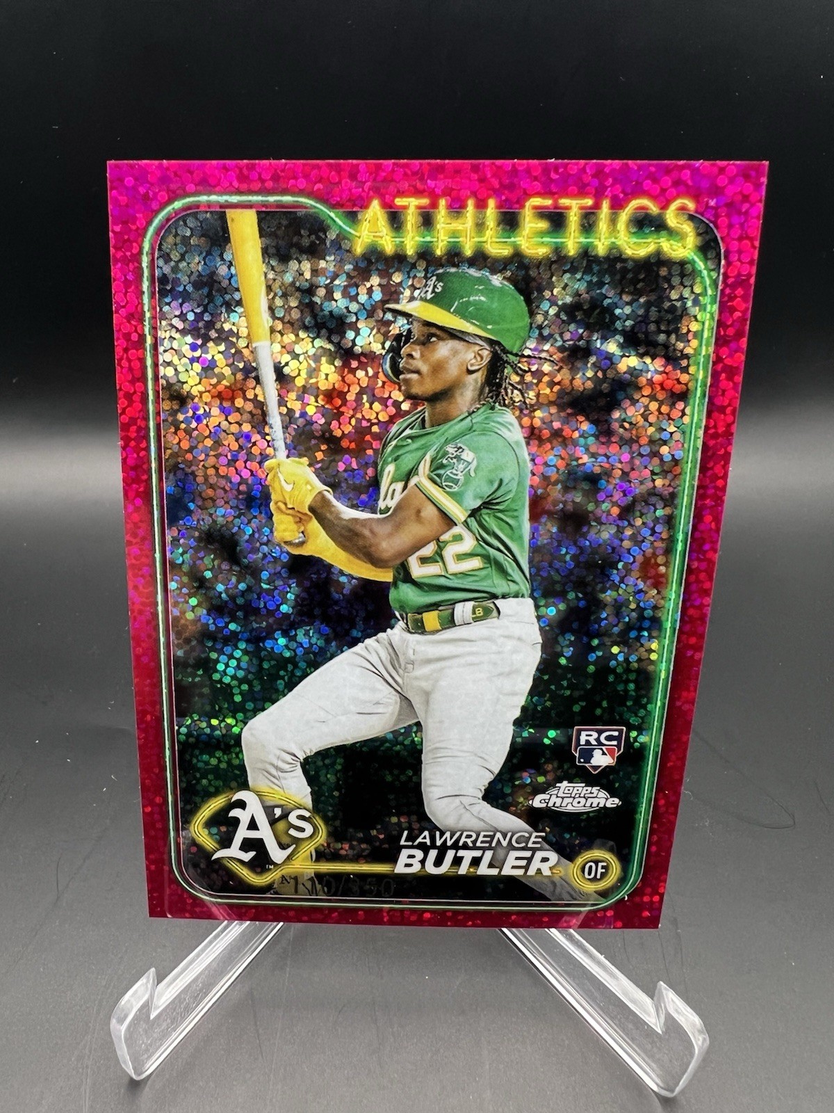 Lawrence Butler - 2024 Topps Chrome - #5 Magenta Speckle Refractor /350 (RC)