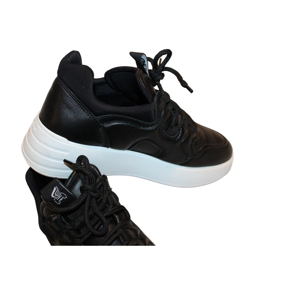 Итальянский сделано Hogan из черной кожи платформе кроссовки, повседневные прогулочные туфли - Изображение 2 из 4