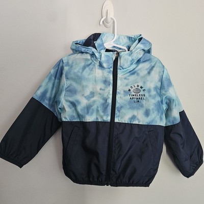 H&M Boy Hooded Rain Jacket Toddler Size 2T Navy Blue 