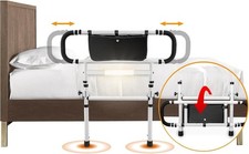 HEPO Bed Rails for Elderly • Adjustable Heights • Extendable Dual Side • Folds