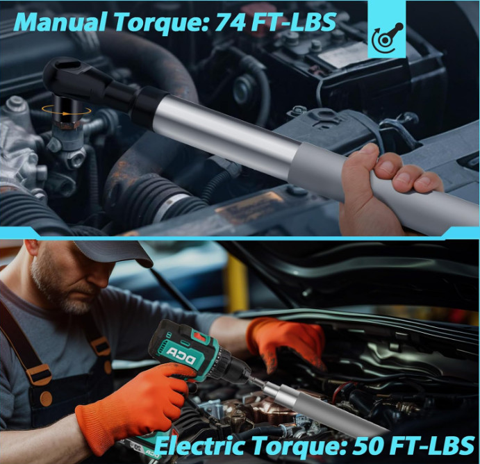 SNEZHANA 1/2" Offset Extension Wrench for Electric with Versatile 3/8", 1/4" ...