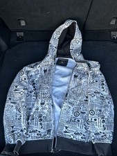 Vintage Quiksilver Zip Up Hoodie Y2K All Over Print Jesse Pinkman Style Skate