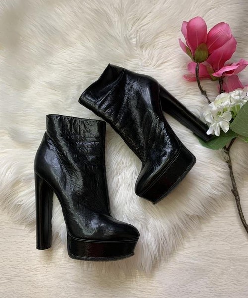 Women Casadei Ankle Boots Black Leather 39 #1374