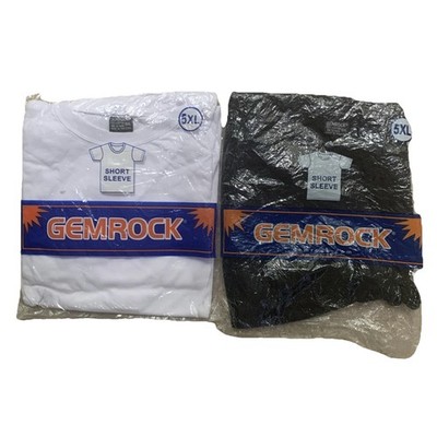 Gemrock Men s T-Shirt Size 5XL Lot of 2 (White/Black) - New