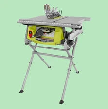 Portable Table Saw with Stand RYOBI 10 in. Jobsite Contractor Folding Compact