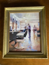 Original Jeff Jamison Oil Painting– “The Barber”  Hair Stylist, Any Saturday