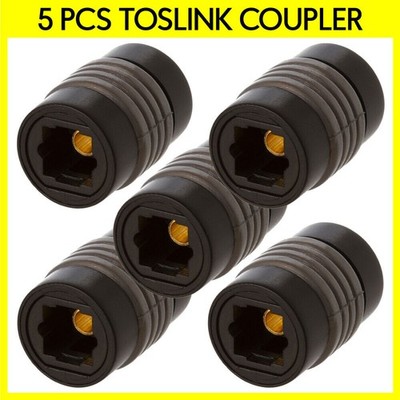 5 Pack Toslink Coupler Digital Optical Audio Adapter Optic Fiber Cable Extender