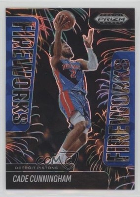 2024-25 Panini Prizm Black Fireworks Blue Ice 18/125 Cade Cunningham #19 z6j