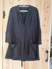 ischiko oska women's  longline lagenlook jacket - black - size 12/14/16