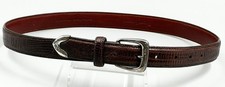 Ralph Lauren Genuine Lizard Belt Brown w/ Sterling Silver Buckle & Tip Size 30