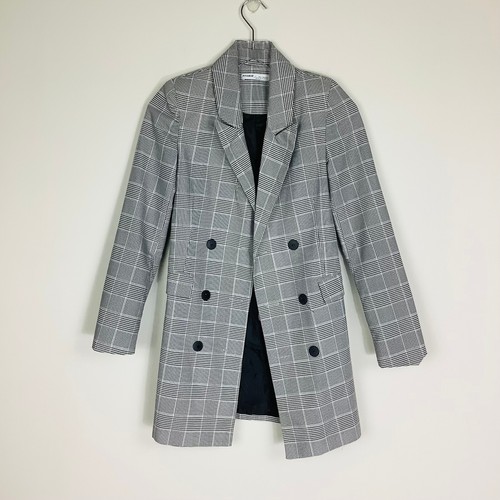 Pull & Bear Womens Jacket XS Double Breasted Houndstooth Blazer Jacket