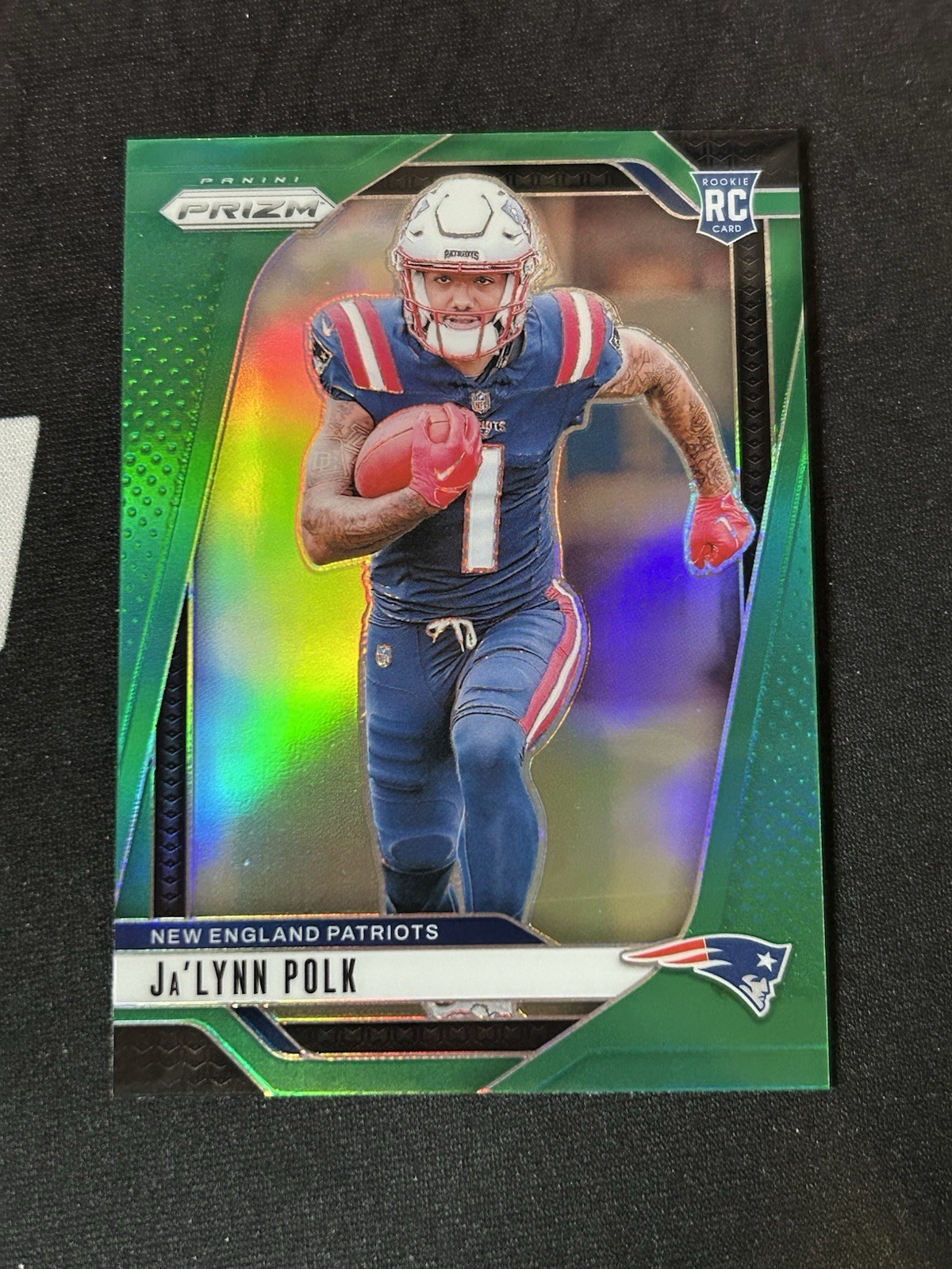 2024 Panini Prizm - Rookies Ja'Lynn Polk #339 Green Prizm (RC) Patriots