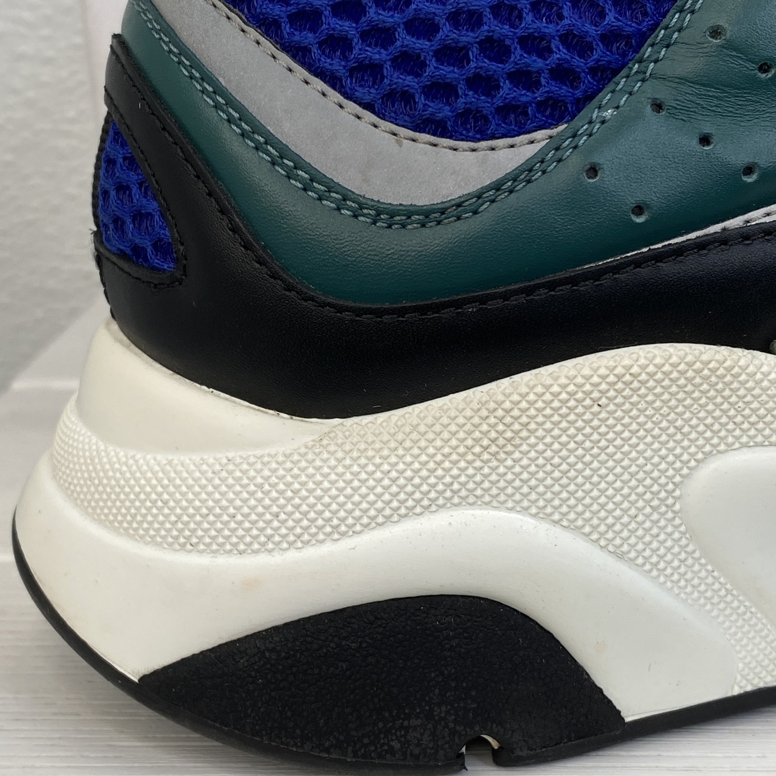 Dior B22 Sneakers Men's US9 EUR42 Mesh White Blue Deep Green Low Top *PREOWNED* thumbnail 11