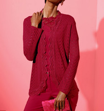 149201^ Creation L by heine Damen Strickweste Spitzen Weste Strickjacke NEU 38