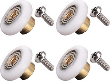 Set of 4 Dia 19Mm Stainless Steel Shower Door Wheels Rollers Runners, White, 19M