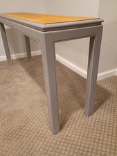 mid century modern grey oak 56"long console table entryway