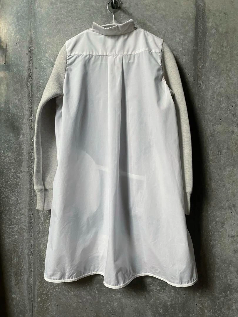 sacai luck felpa docking dress camicia taglia M grigio bianco usatoone