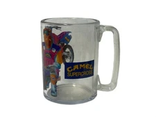 VTG Joe Camel 1993 Pro Moto-X Racing Cool Joe Clear Plastic Mug