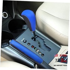 Compatible with Genuine Leather Hand-Stitched Handbrake and Gear Black Blue