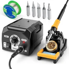 Upgraded Soldering Station Kit - Fast Heating with ESD Safe Design, 5 Replace...