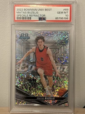 PSA 10 Matas Buzelis 2022 Bowman U Best Speckle Refractor #69 GEM MINT