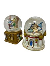 Disney Snow Globes Aladdin Donald Daisy Duck Musical Retro Collectibles