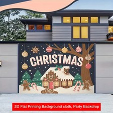 2D Flat, Banner, 1pc Holiday Gingerbread House Christmas Background - 70.8x90.5