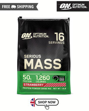 Optimum Nutrition Serious Mass,Strawberry Flavour, 16 Servings, 5.45KG 9.36 per kilo