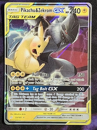 Pokemon Pikachu & Zekrom GX 33/181 Team Up TEU