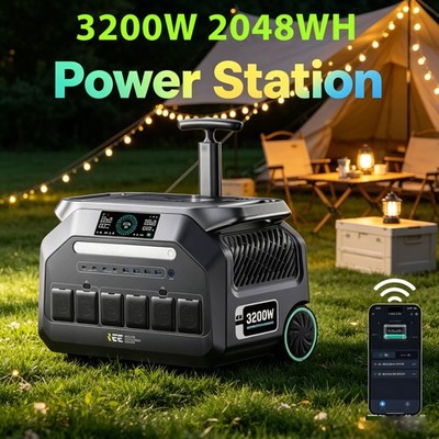 IEE 2048Wh Portable Power Station 3200W LiFePO4 Generator for Camping Back-up