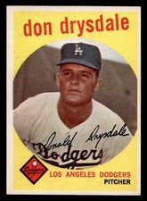 1959 Topps #387 Don Drysdale Los Angeles Dodgers EX-EXMINT+ NO RESERVE!